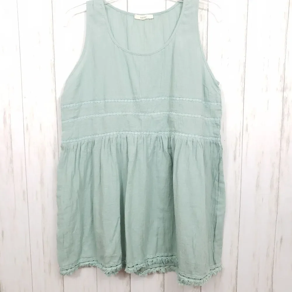 Easel Mint Green Tunic Top Size Medium